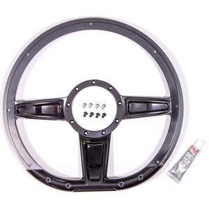 Billet Specialties - BLK29402 - Steering Wheel Camber D-Shaped 14in Black