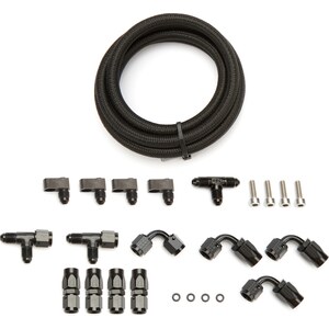 Trick Flow - TFS-306SB601 - LS Steam Line Plumbing Kit Blk Nylon Braided