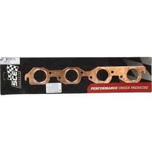SCE Gaskets - 4013 - 1.875 Dia. BBC Copper Embossed Exhaust Gasket - Pro Copper - 1.875 in Round Port - Copper - Big Block Chevy