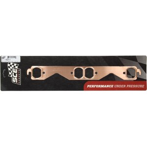 SCE Gaskets - 4311 - SBC Copper Exhausts Gasket - Pro Copper - 1.350 x 1.700 in Oval Port - Copper - Small Block Chevy