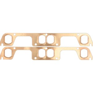 SCE Gaskets - 4511 - SBC Copper Exhaust Gaskets for HKR Adapter Plate - Pro Copper - 1.350 x 1.700 in Port - Copper - Hooker Style Adapter Plate - Small Block Chevy