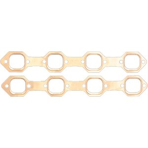 SCE Gaskets - 4636 - Copper Exhaust Gaskets - SBF w/EDE 7721 Heads - Pro Copper - 1.600 x 1.750 in Square Port - Copper - Edelbrock Victor 7219 Heads - Small Block Ford