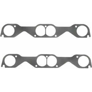Fel-Pro - 1408 - SB Chevy Exhaust Gaskets Round Port - 2.190 in Round Port - Steel Core Laminate - Small Block Chevy