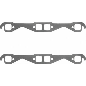 Fel-Pro - 1444 - SB Chevy Exhaust Gaskets Square Port Stock Size - 1.380 in Square Port - Steel Core Laminate - Small Block Chevy