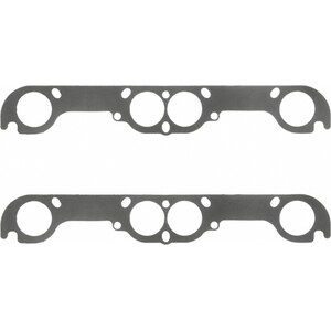 Fel-Pro - 1483 - SBC 18 Deg. w/ Adapter p late EXH gasket - 2.000 in Round Port - Steel Core Laminate - 18 Degree Heads - Small Block Chevy