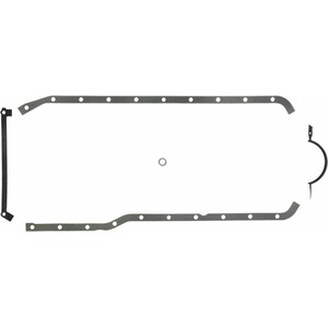 Fel-Pro - 1819 - Oil Pan Gasket - 0.078 in Thick - Multi-Piece - Rubber Coated Fiber - Chevy L6