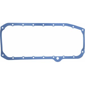Fel-Pro - 1881 - Oil Pan Gasket - 0.141 in Thick - Trimmed - 1 Piece - Steel Core Silicone Rubber - Passenger Side Dipstick - SBC