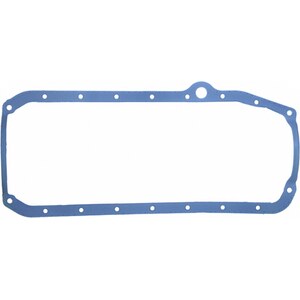 Fel-Pro - 1885 - Oil Pan Gasket - 0.141 in Thick - 1 Piece - Plastic Core Silicone Rubber - Driver Side Dipstick - SBC