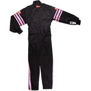 RaceQuip - 1950895RQP - Black Suit Single Layer Kids Large Pink Trim