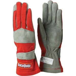 RaceQuip - 351013RQP - Gloves Single Layer Medium Red SFI