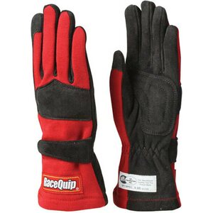 RaceQuip - 355013RQP - Gloves Double Layer Medium Red SFI