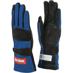 RaceQuip - 355025RQP - Gloves Double Layer Large Blue SFI