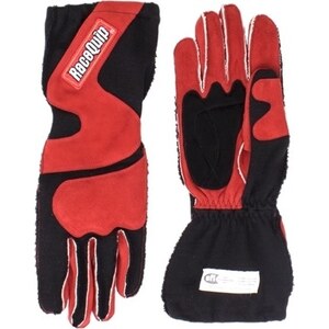RaceQuip - 356106RQP - Gloves Outseam Black/Red X-Large SFI-5