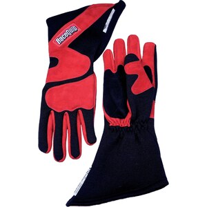 RaceQuip - 358105RQP - Gloves Outseam Black/Red Large SFI-5
