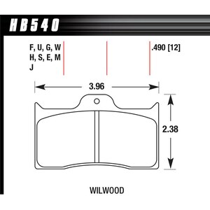 Hawk - HB540G.490 - Brake Pad Dynalite Front And Rear
 DTC-60