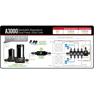 Aeromotive - 11215 - A3000 Fuel System Kit Drag Race Carbureted