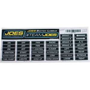 JOES Racing Products - 17501 - JOES Switch Panel Labels