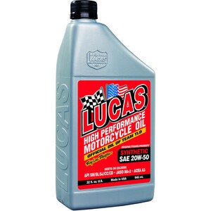 Lucas Oil - LUC10702 - Synthetic SAE 20w50 Motorcycle Oil 1 Qt