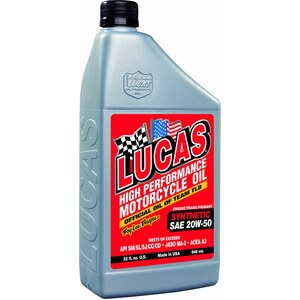 Lucas Oil - 10702 - Synthetic SAE 20w50 Motorcycle Oil 6x1 Qt