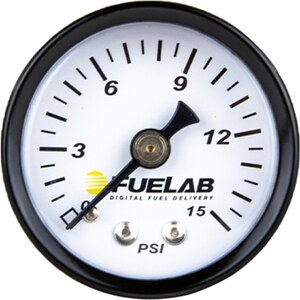 FueLab Fuel Systems - 71502 - Fuel Pressure Gauge Carb 0-15psi