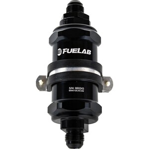 FueLab Fuel Systems - 84832-1 - Fuel Filter In-Line 3in 6 Micron 8AN Chk Valve