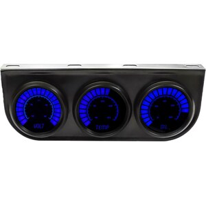 Intellitronix - B9333B - 3 Gauge Kit LED Bargraph Panel 2-1/6 w/Blue LED