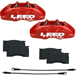 LEED Brakes - RCC0005 - 64-67 Mustang Brake Caliper/Pad Kit Red