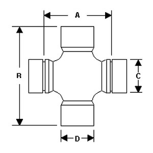 Dana - Spicer - 5-3205X - Universal Joint S44/3R to 1350 Series OSR/ISR