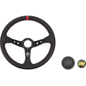 OMP - OD0-1956-073 - Corsica Steering Wheel Black and Red Leather