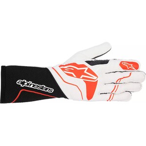 Alpinestars USA - 3550323-123-M - Gloves Tech 1-ZX White / Red Medium