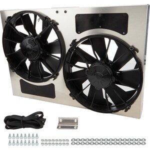 Derale - 16826 - Dual RAD Fan w/Alum Shroud Assembly