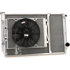 Fluidyne Performance - MGM.SLM.OPEN - Radiator Dbl 29x18 W/Oil Cooler Fan w/ Fill Neck