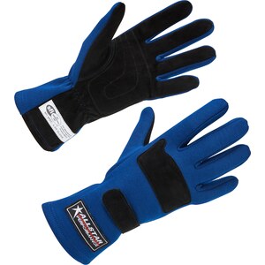 Allstar Performance - ALL915022 - Racing Gloves SFI 3.3/5 D/L Blue Medium