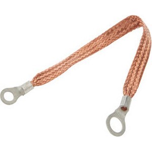 Allstar Performance - ALL76329-6 - Copper Ground Strap 6in w/ 1/4in and 3/8in Ring