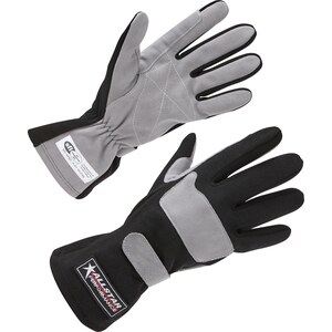 Allstar Performance - ALL911012 - Racing Gloves SFI 3.3/1 S/L Black/Gray Medium