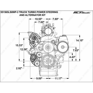 ICT Billet - 551565LS0WP-3 - LS Truck Turbo Alternator Power Steering Bracket