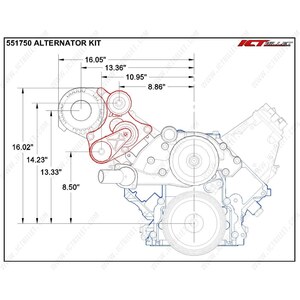 ICT Billet - 551750-1 - LS Corvette Alternator Bracket Kit LSX LS1 LS2