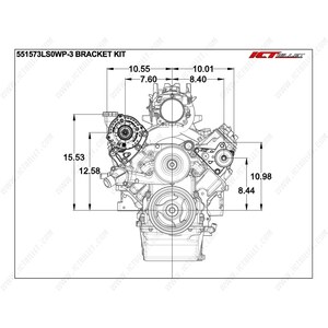 ICT Billet - 551573LS0WP-3 - Truck Turbo Alternator Bracket Kit