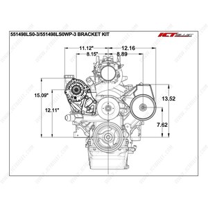 ICT Billet - 551498LS0-3 - LS Truck Alternator & LS1 Camaro Power Steering