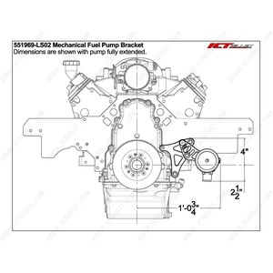 ICT Billet - 551969-LS02 - LS Engine Low Mount Bracket Mechanical Fuel Pump