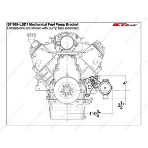 ICT Billet - 551969-LSD1 - LS Engine Low Mount Driver Side Bracket Mechanical Fuel Pump