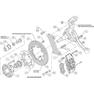 Wilwood - 140-10510-DR - Front Disc Brake Kit Red 67-72 Camaro Nova 12.19