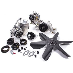 Jones Racing Products - 2441-AR-68-EMP - Drive Kit HTD SBC Crate P/S W/P & Alt w/Fan