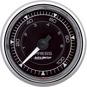 AutoMeter - 9721 - 2/16 Chrono Chrome Gauge Pressure 0-100PSI