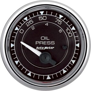 AutoMeter - 9727 - 2/16 Chrono Chrome Gaug Pressure 0-100PSI