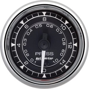 AutoMeter - 9762 - 2/16 Chrono Chrome Gauge Pressure  15PSI
