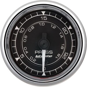 AutoMeter - 9764 - 2/16 Chrono Chrome Gauge Pressure 30PSI