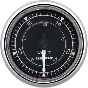 AutoMeter - 9791 - 2/16 Chrono Chrome Gauge Voltmeter 18-Volt