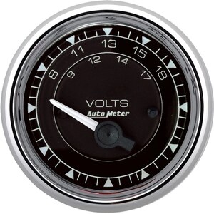AutoMeter - 9792 - 2/16 Chrono Chrome Gauge Voltmeter 18-Volt