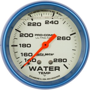 AutoMeter - 4231 - 2-5/8 Ultra-Nite Water Temp Gauge 140-280